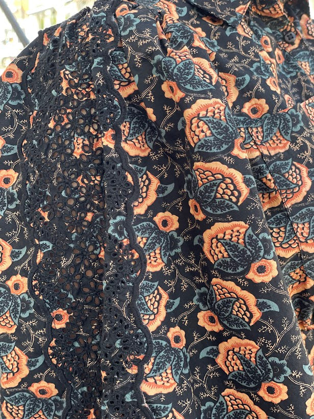 Decorated Poplin Shirt Dress