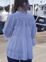 Cotton Slub Puffed Blouse