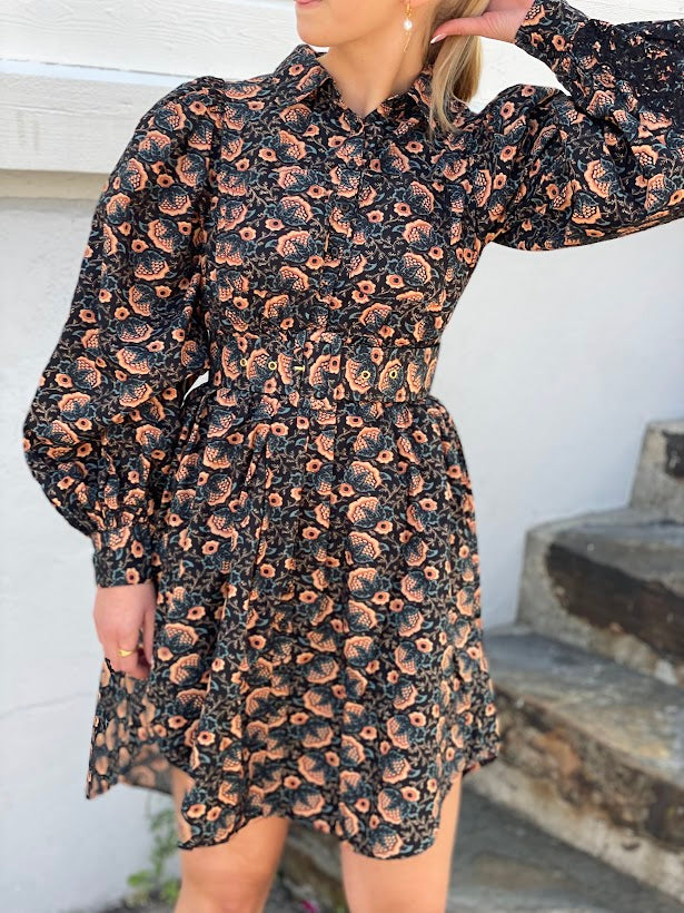 Decorated Poplin Shirt Dress