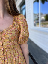 Cotton slub button down dress
